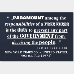 Free Press Quote, NEW YORK TIMES CO. v. UNITED STATES, 403 u.s. 713 (1971) Posters and Art